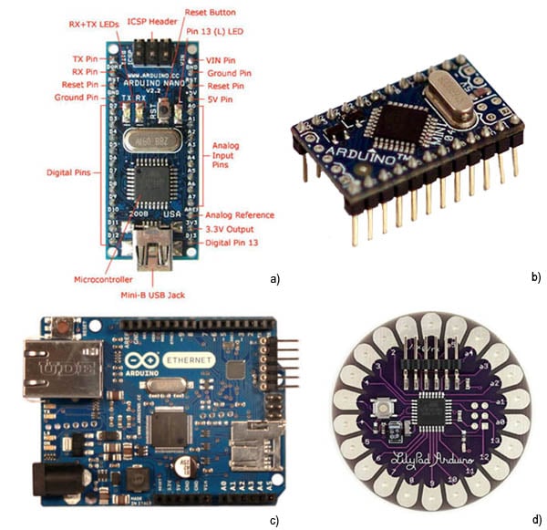 Popular variants of the Arduino platform Image of Popular variants of the Arduino platform