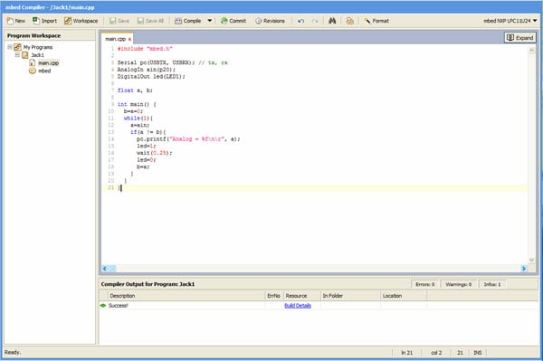 mbed IDE Image of mbed IDE