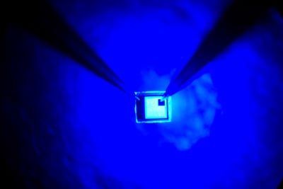 The blue LED Image of the blue LED