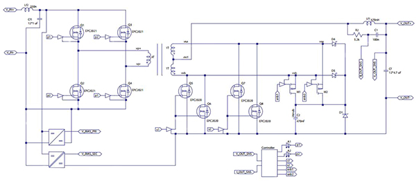 EPC’s eGaN-based eighth-brick EPC9115 (click for full-size) Diagram of EPC’s eGaN-based eighth-brick EPC9115 (click for full-size)