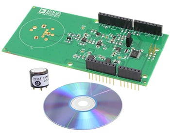 Analog Devices-branded "shield" expansion boards toxic gas detection Image of Analog Devices-branded 'shield' expansion boards toxic gas detection