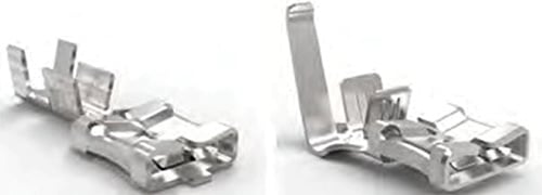 TE Connectivity straight and flag F-spring contact FASTON terminals Image of TE Connectivity straight and flag F-spring contact FASTON terminals