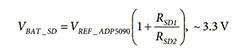 The falling threshold for battery discharge shutdown to protect the rest of the circuit The falling threshold for battery discharge shutdown to protect the rest of the circuit