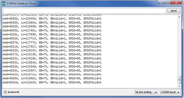 Maxim MAXREFDES117# example output Example output of the Maxim MAXREFDES117#