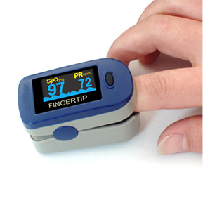Typical finger-mounted pulse oximeter Image of typical finger-mounted pulse oximeter