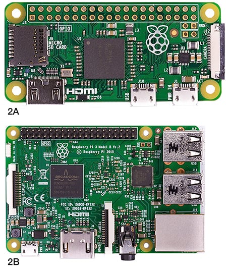 Pi Zero and Pi 3 boards Image of Pi Zero and Pi 3 boards