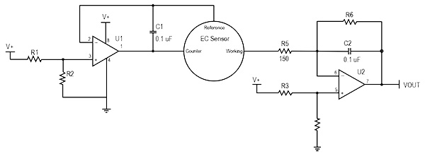 Potentiostat circuit Diagram of potentiostat circuit