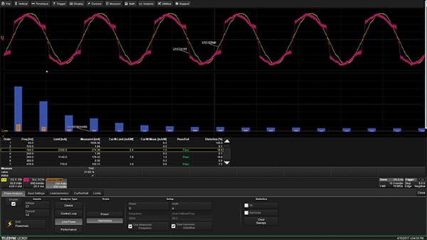 Line harmonic analysis evaluates the harmonic content of the line current Image of line harmonic analysis evaluates the harmonic content of the line current