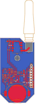 Linx Technologies PC board layout Image of Linx Technologies PC board layout