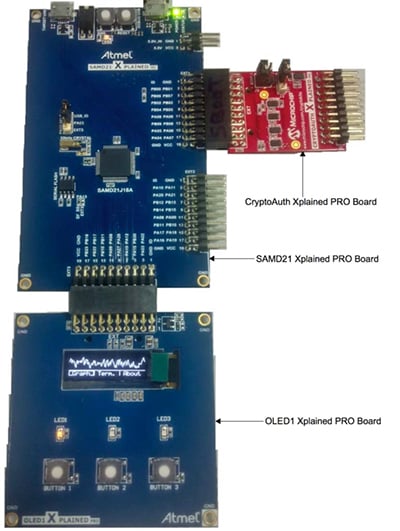 Microchip SAM D21 MCU-based ATSAMD21-XPRO development kit Image of Microchip SAM D21 MCU-based ATSAMD21-XPRO development kit