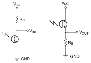 Phototransistor can be connected by a common emitter or common collector Diagram of phototransistor can be connected by a common emitter or common collector
