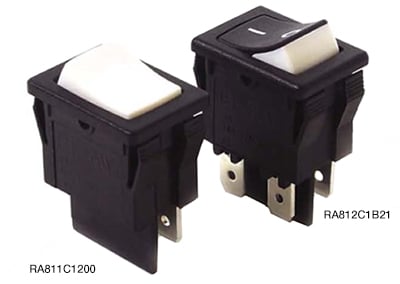 E-Switch RA8 series of rocker switches Image of E-Switch RA8 series of rocker switches