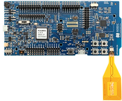 Nordic Semiconductor’s nRF52840-DK dev board Imagen de la placa de desarrollo nRF52840-DK de Nordic Semiconductor