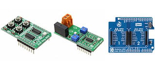 2x2 Key click, FLICKER click, and Arduino UNO click Shield Image of 2x2 Key click, FLICKER click, and Arduino UNO click Shield