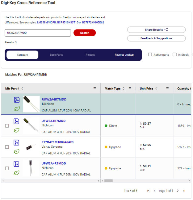 Five Convenient Ways to Locate a Cross, Sub, or Replacement on DigiKey's Website