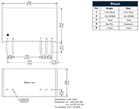 TRV 1M Diagram - Click to Enlarge Imagen del convertidor de CC/CC de alto aislamiento serie TRV 1M de TRACO Power
