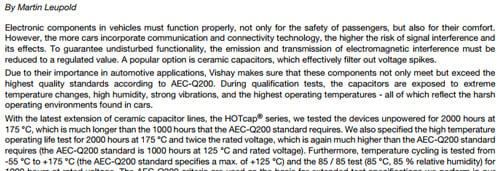 MLCCs for Automotive Electronics MLCCs for Automotive Electronics