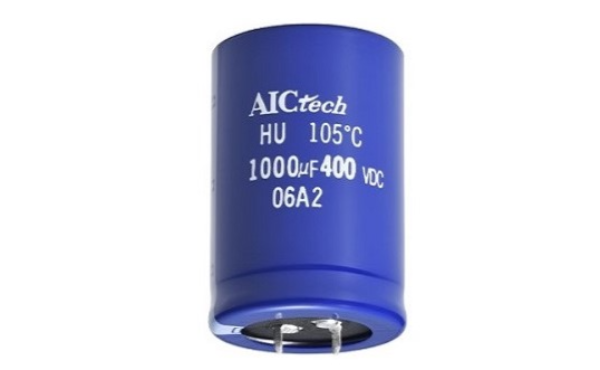 AICtech's HU Series Aluminum Electrolytic Capacitors Image of AICtech's HU Series Aluminum Electrolytic Capacitors