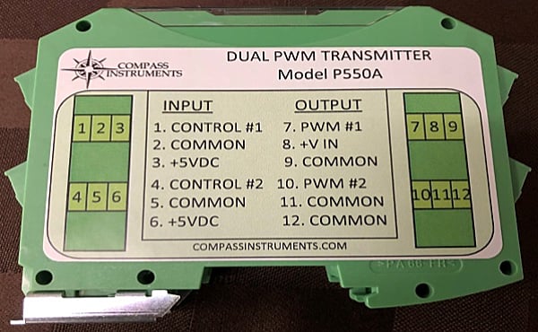Compass Instruments' Model P550A Dual Pulse Width (PWM) Modulator Transmitter Image of Compass Instruments' Model P550A Dual Pulse Width (PWM) Modulator Transmitter