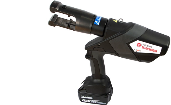 Elpress' PVX1300 Battery-Powered Crimp Gun Image of Elpress' PVX1300 Battery-Powered Crimp Gun