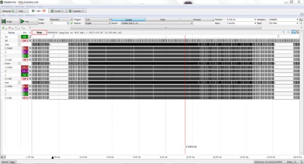 You can view one window of data on the Logic Analyzer Image of You can view one window of data on the Logic Analyzer