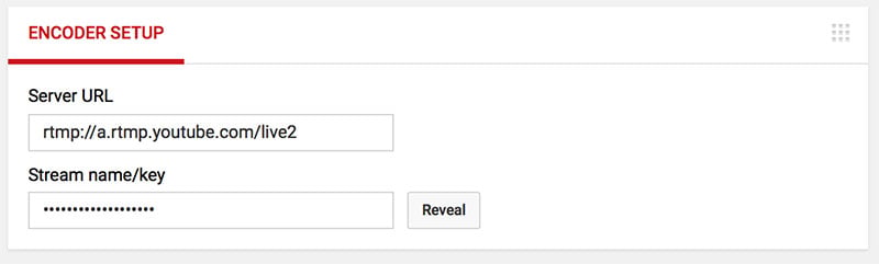 Stream Key and URL