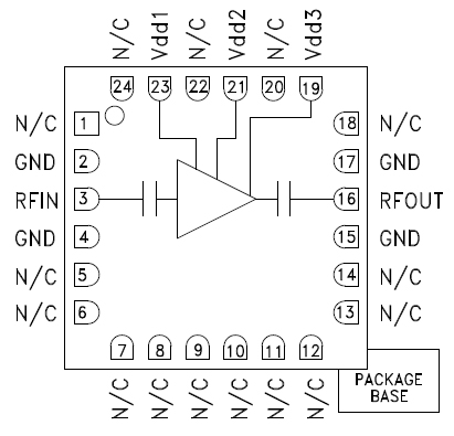 Diagram of Analog Devices HMC519LC4TR GaAs LNA
