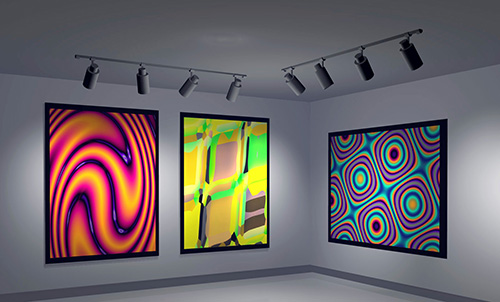 Image of solid-state lighting used in art galleries