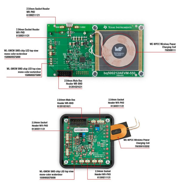 Image of Wurth wireless plug and play power transfer kit featuring TI parts