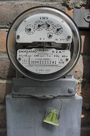 Image of traditional analog energy meter