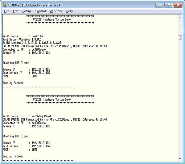 Image of Texas Instruments CC3200 Watchdog System Demo