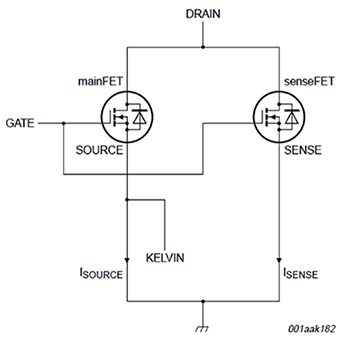 Diagram of NXP Semiconductors current-sensing MOSFET