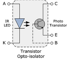 Diagram of transistor optoisolator