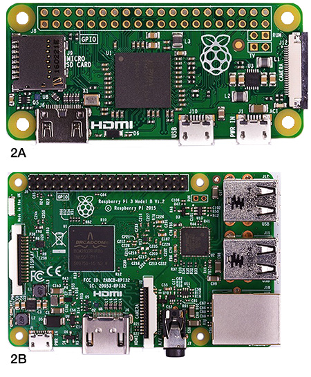 Image of Pi Zero and Pi 3 boards