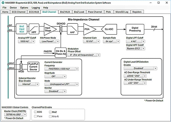 Image of Maxim Integrated MAX30001 evaluation software