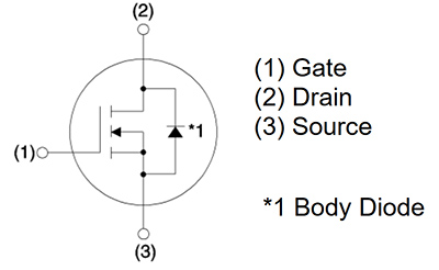 El diagrama del SCT3160KL de ROHM es un MOSFET de potencia de SiC de canal N básico