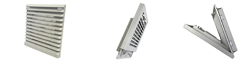 Image of snap-on, sliding, and hinged louvered fan guards