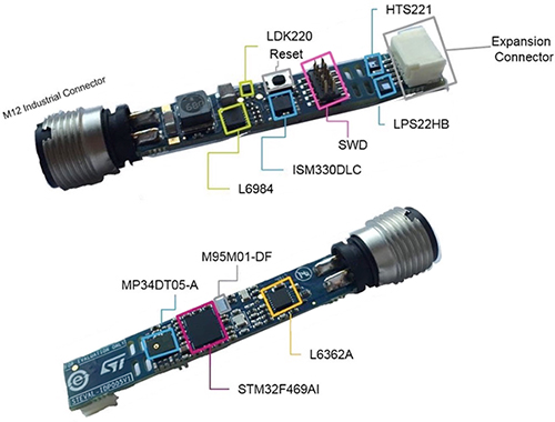 Imagen de placa del sensor industrial STEVAL-BFA001V1B de STMicroelectronics