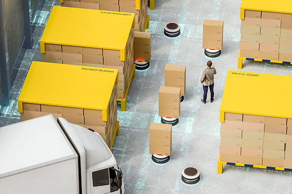 Image of AGVs on the market today use LiDAR to navigate their factory