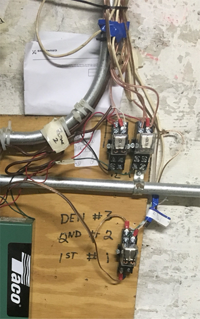 Image of messy point-to-point hardwiring