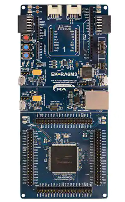 Image of Renesas EK-A6M3 development board for the RA6M3 processor