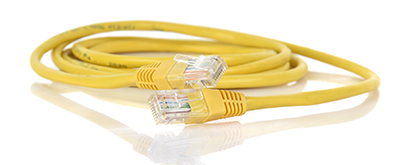 Image of two-pair and Cat-5 four-pair Ethernet cable