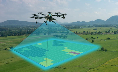 Image of using data gathered from a drone