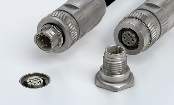 Image of HARTING M12 PushPull connectors click into place
