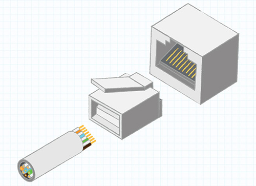Diagram of CUI Devices modular plug with a plastic housing