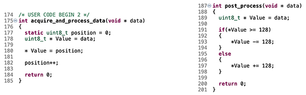 Image of code shown will connect fake input sensor values