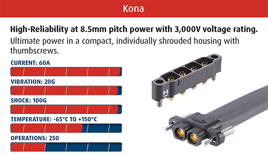 Image of Harwin Kona series of 8.5 mm pitch connectors