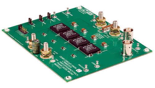 Imagen de la placa de demostración de gestión térmica de Analog Devices para reguladores en paralelo