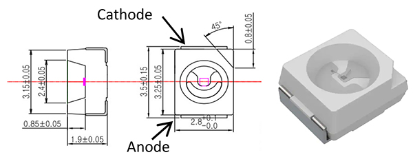 Image of Genicom GUVB-S11SD is an AlGaN-based UV-sensitive photo sensor