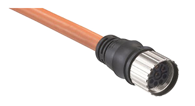 Image of Molex M23 cordset showing a 23 mm receptacle